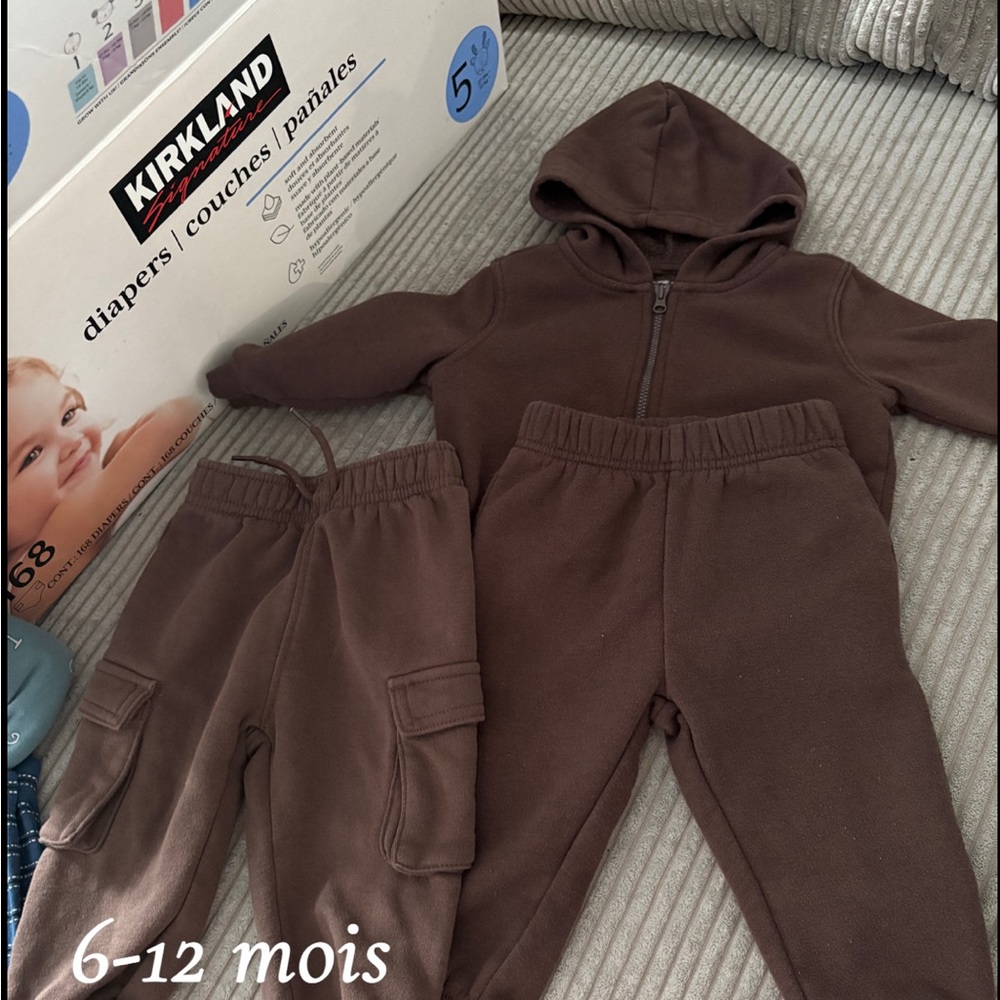 Brown Baby Hoodie and Pants Set